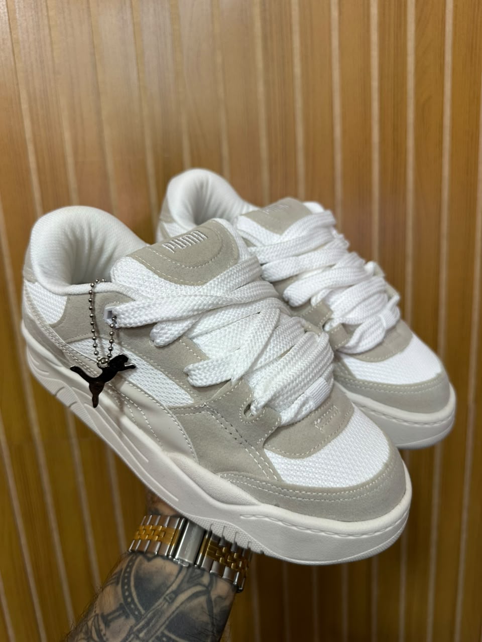 Tênis Puma 180 Bege/Branco Importado Vietnã