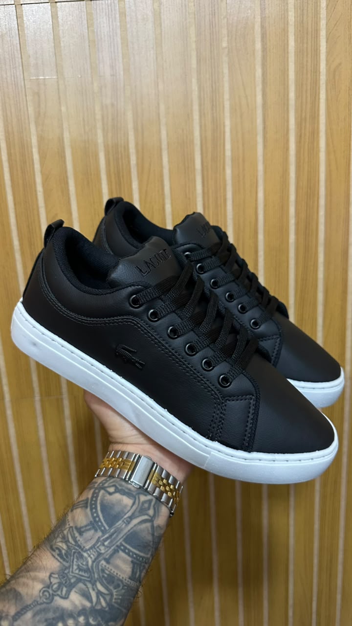 Tênis Sapatenis Lacoste Preto/branco Nacional