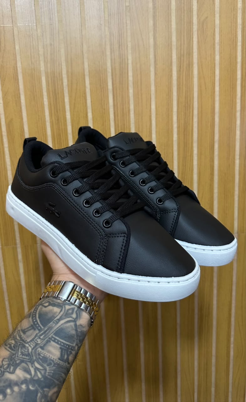 Tênis Sapatenis Lacoste Preto/branco Nacional
