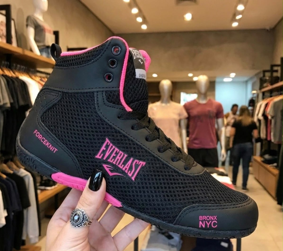 Tênis Everlast cano alto Preto/Rosa