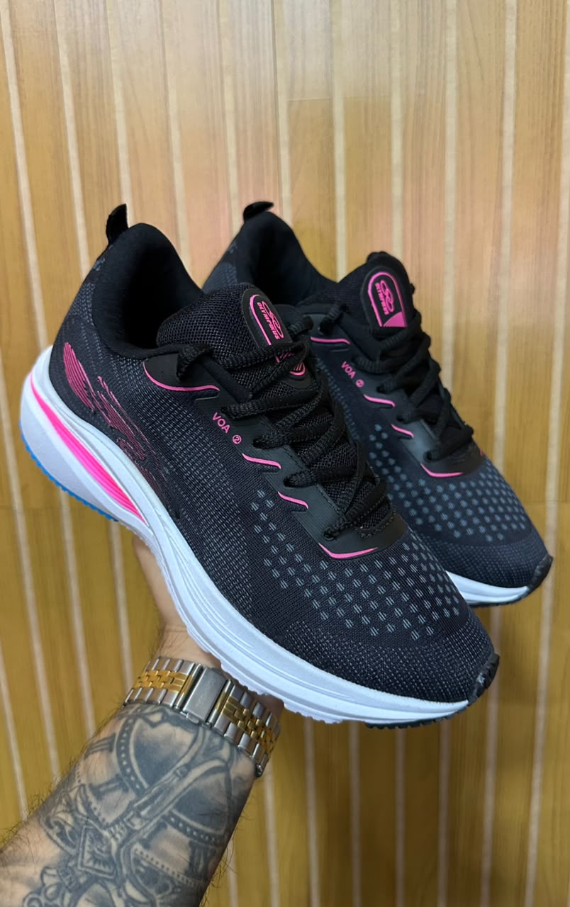 Tênis Olympikus Preto/Rosa/Azul/Branco