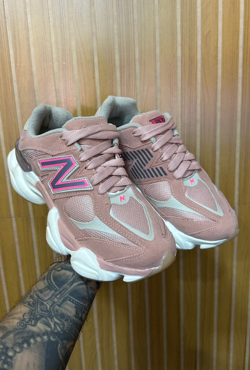 Tênis New Balance 96/60 Rosa no Couro Legítimo Premium.