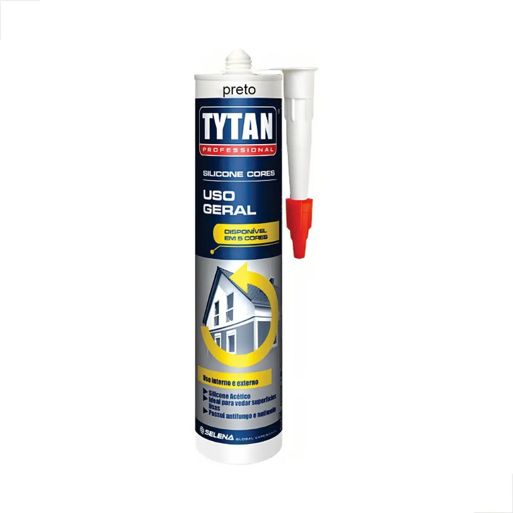 Silicone Tytan Uso Geral Acético 280g Preto