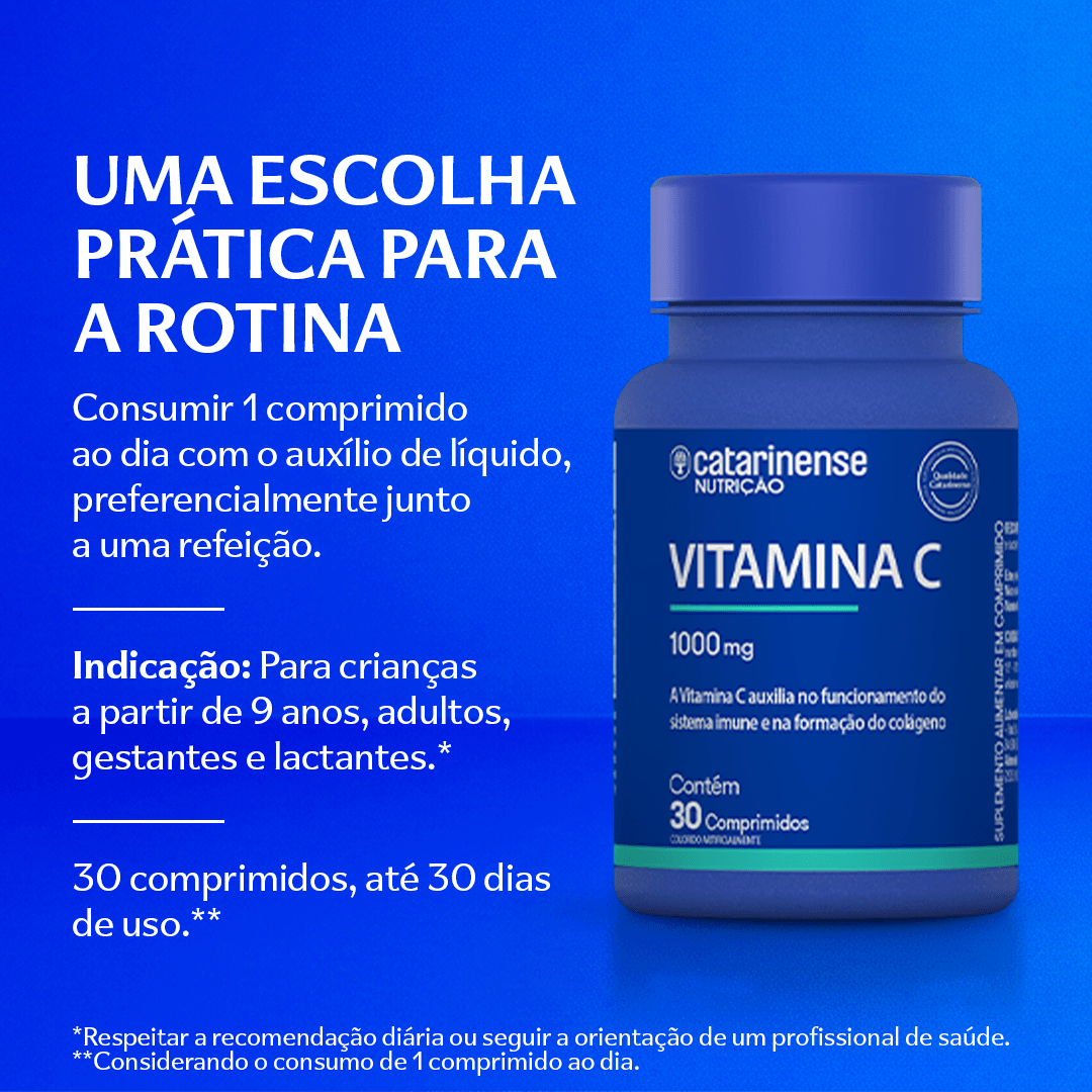 Vitamina C 1000mg Catarinense Nutrição 30 Comprimidos