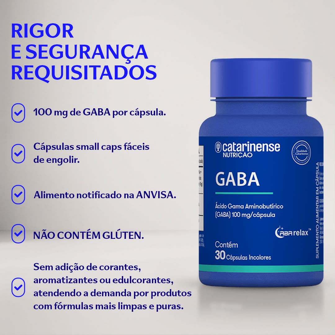 GABA 100mg Catarinense Nutrição 30 Cápsulas