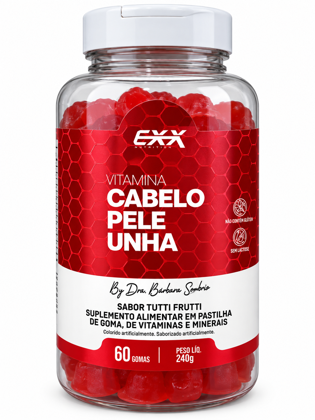 Vitamina Cabelo Pele E Unha Gummies Exx Nutrition 60 Gomas