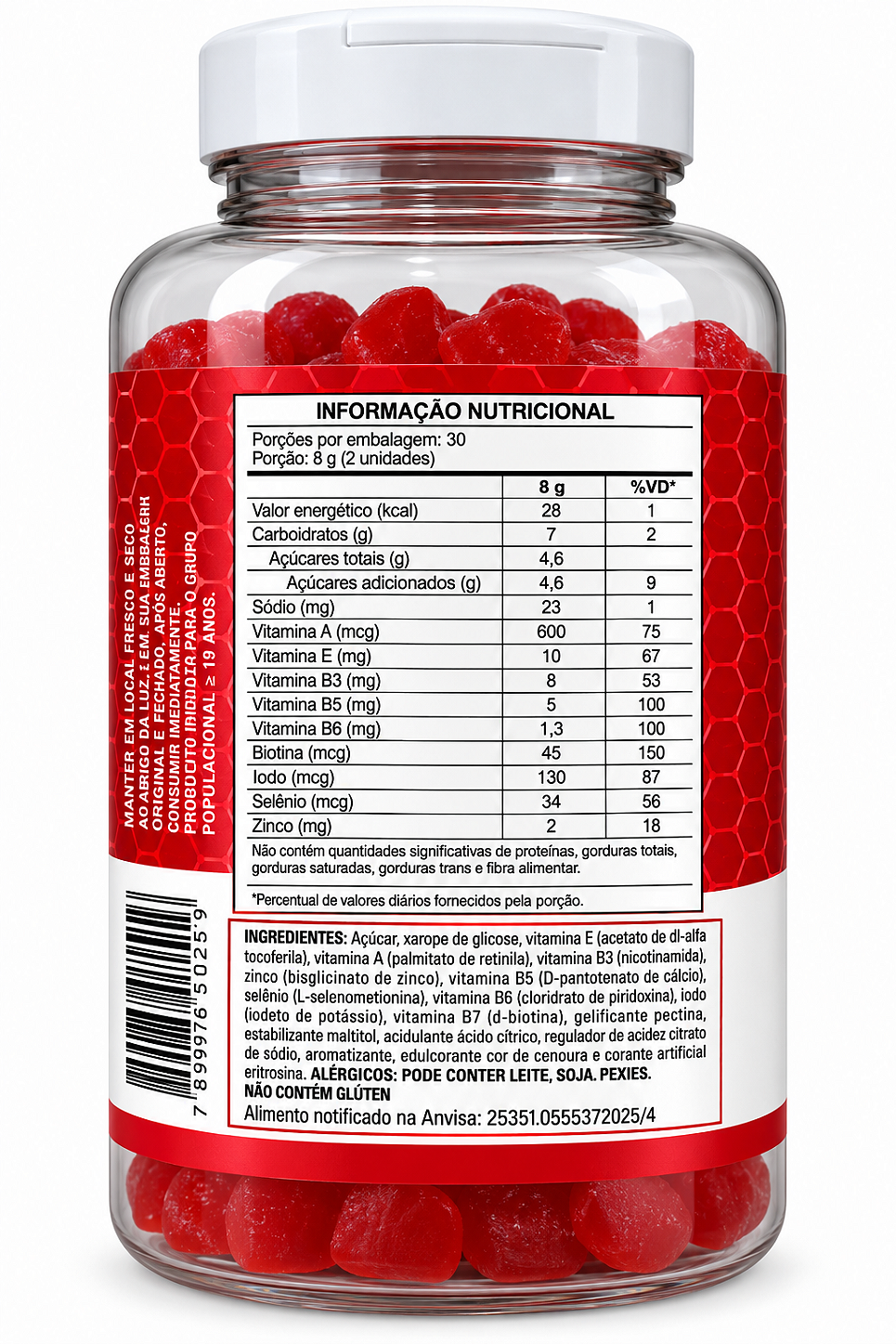 Vitamina Cabelo Pele E Unha Gummies Exx Nutrition 60 Gomas