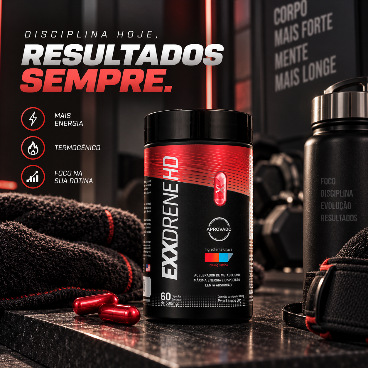Exxdrenehd Termogênico Exx Nutrition 60 Capsulas
