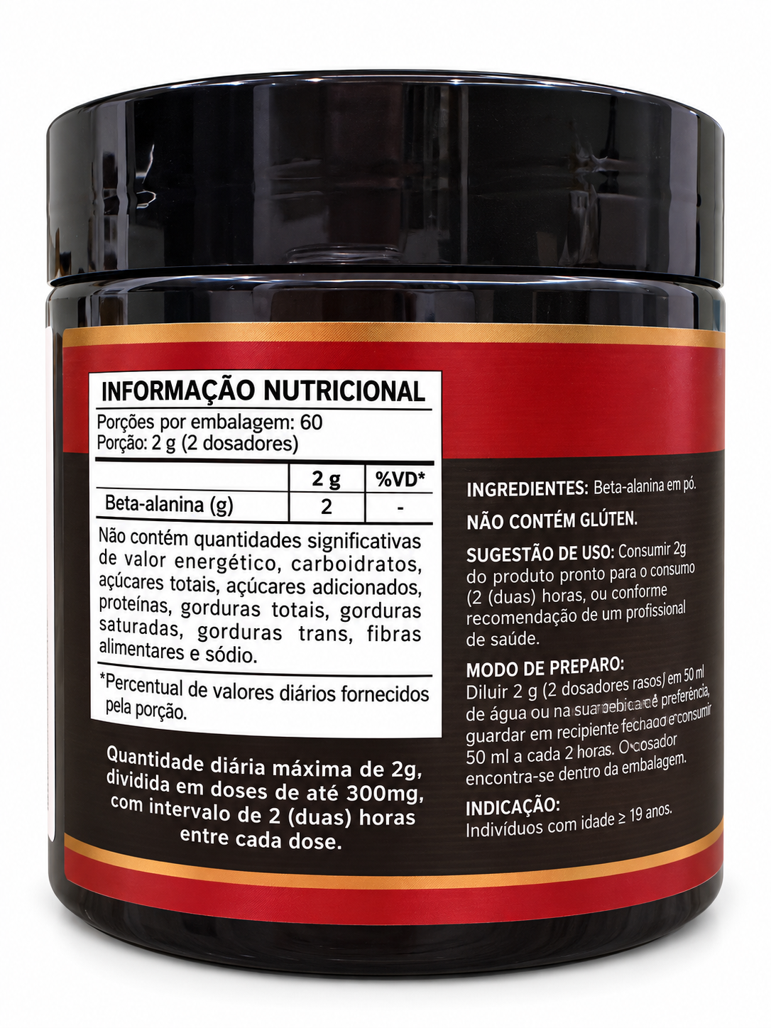Beta Alanina 120g HerboLab Suplemento Alimentar em Pó