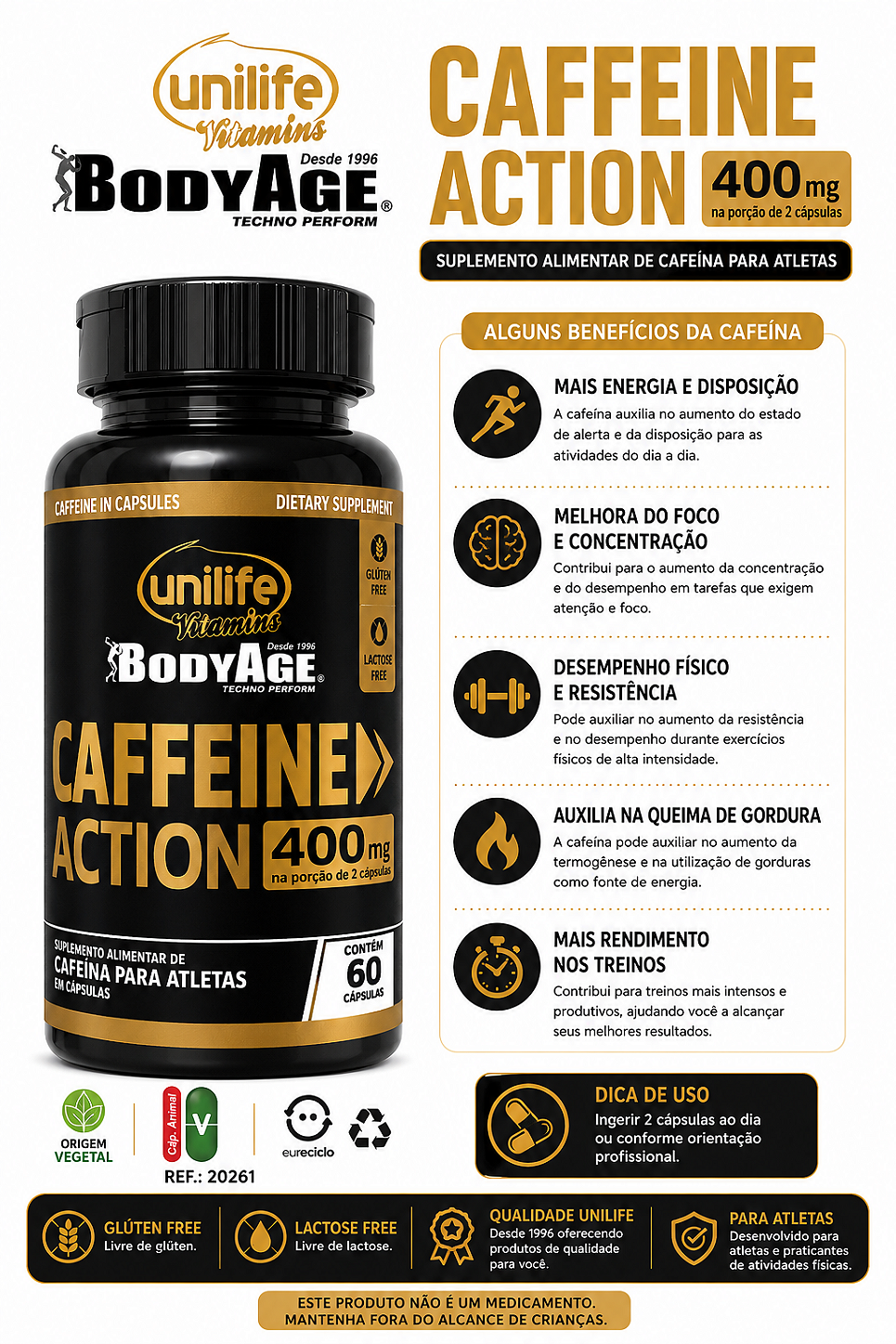 Cafeina 400mg Unilife
