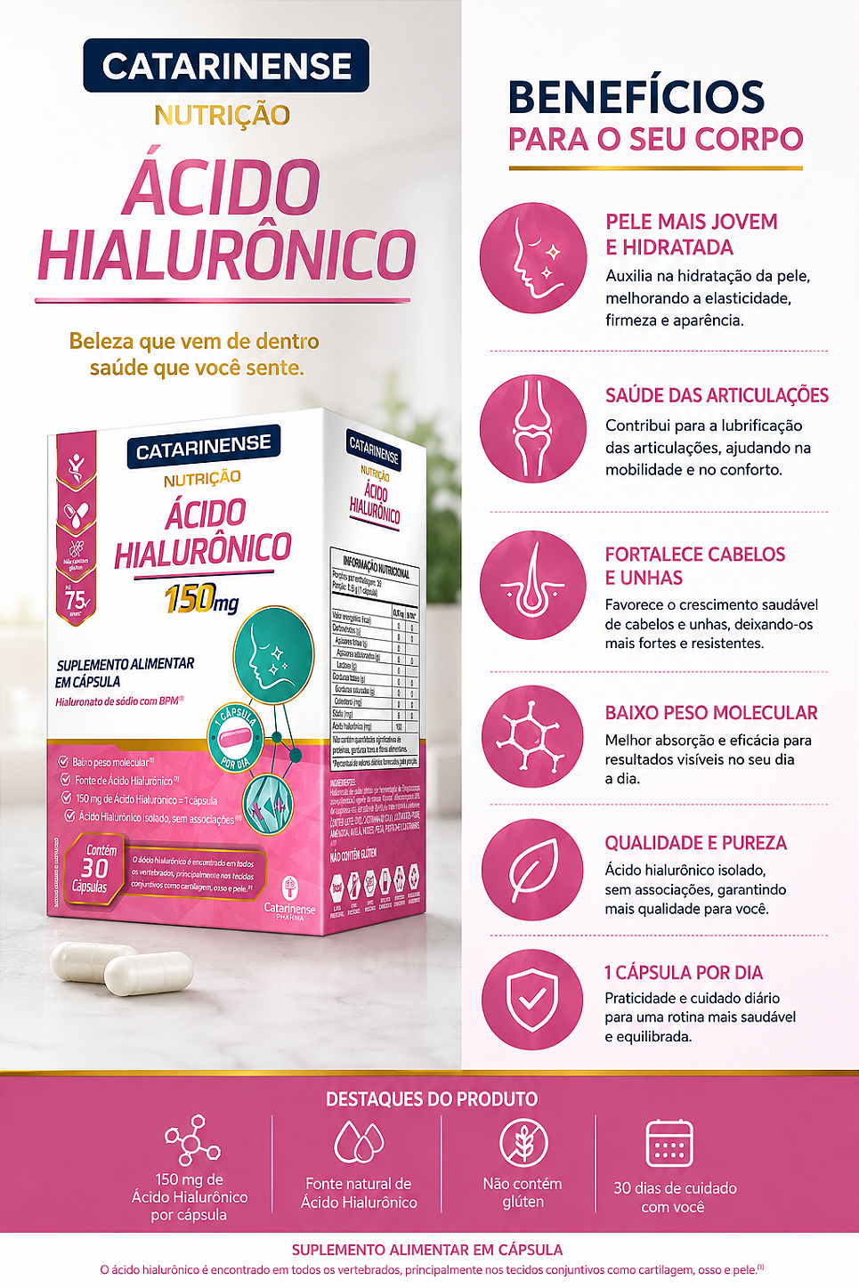Catarinense Acido Hialuronico 150 mg 30 cps