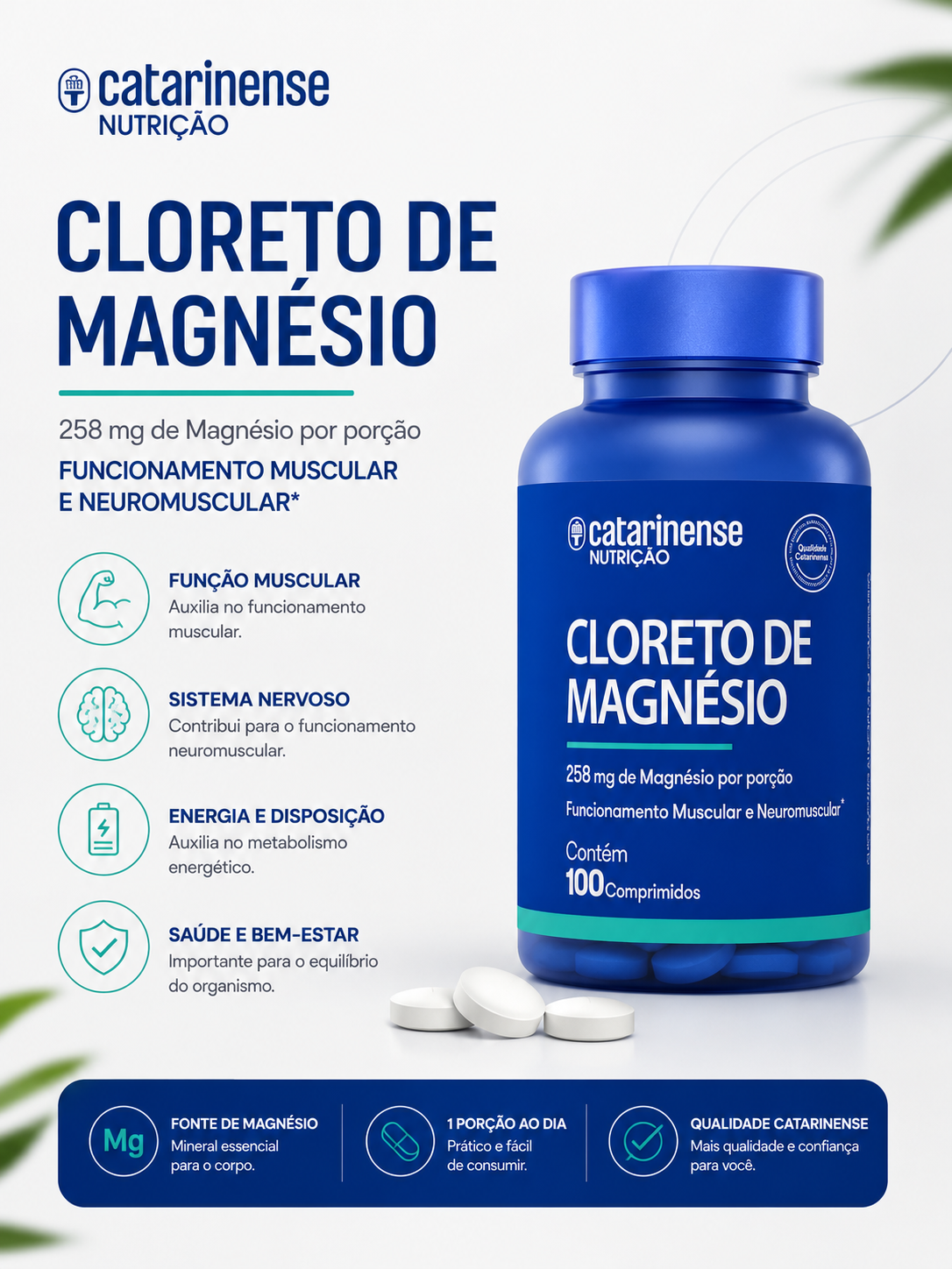 Catarinense Cloreto de Magnésio PA 100 cpr