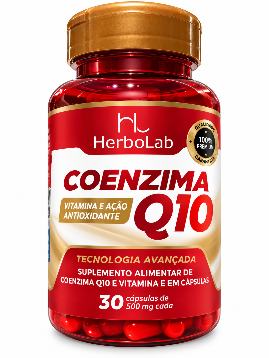 Coenzima Q10 100mg Ubiquinona HerboLab 30 Cápsulas