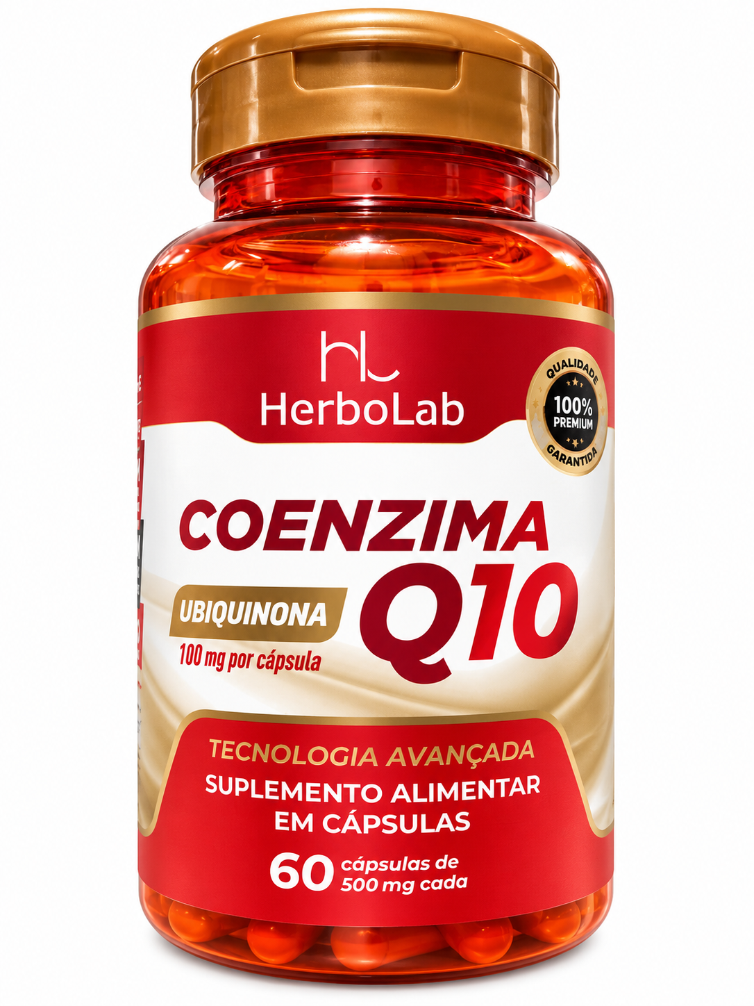 Coenzima Q10 100mg Ubiquinona HerboLab 60 Cápsulas