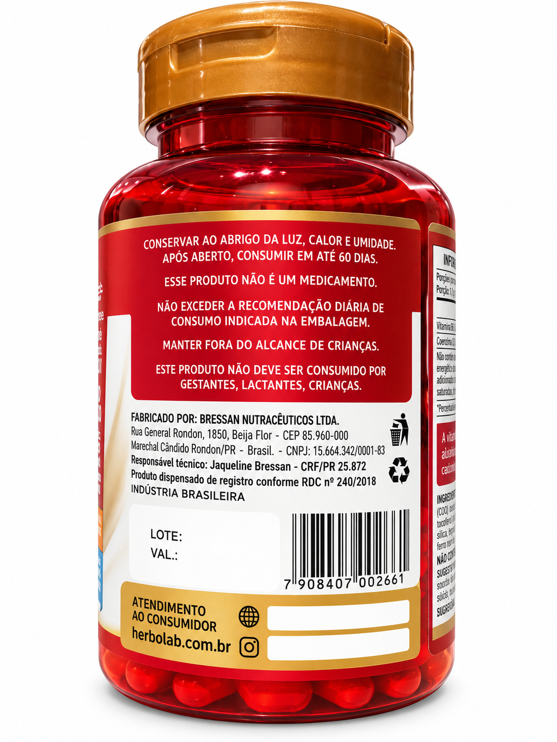 Coenzima Q10 100mg Ubiquinona HerboLab 60 Cápsulas