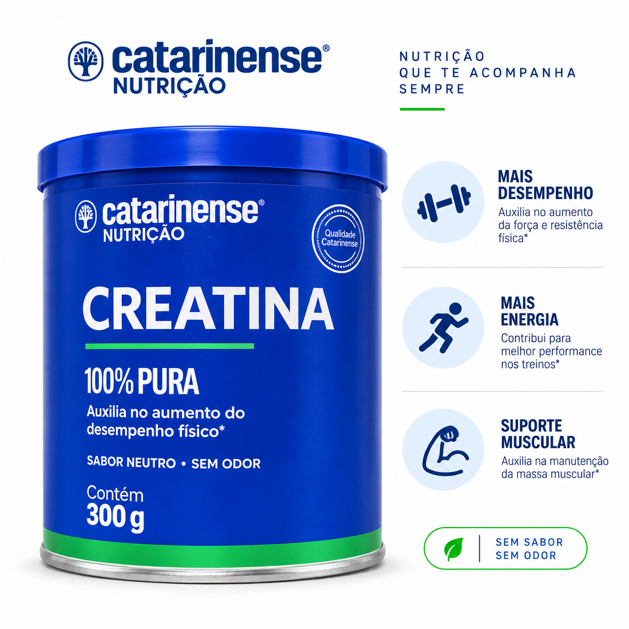 Creatina 100% Pura Catarinense Nutrição 300g