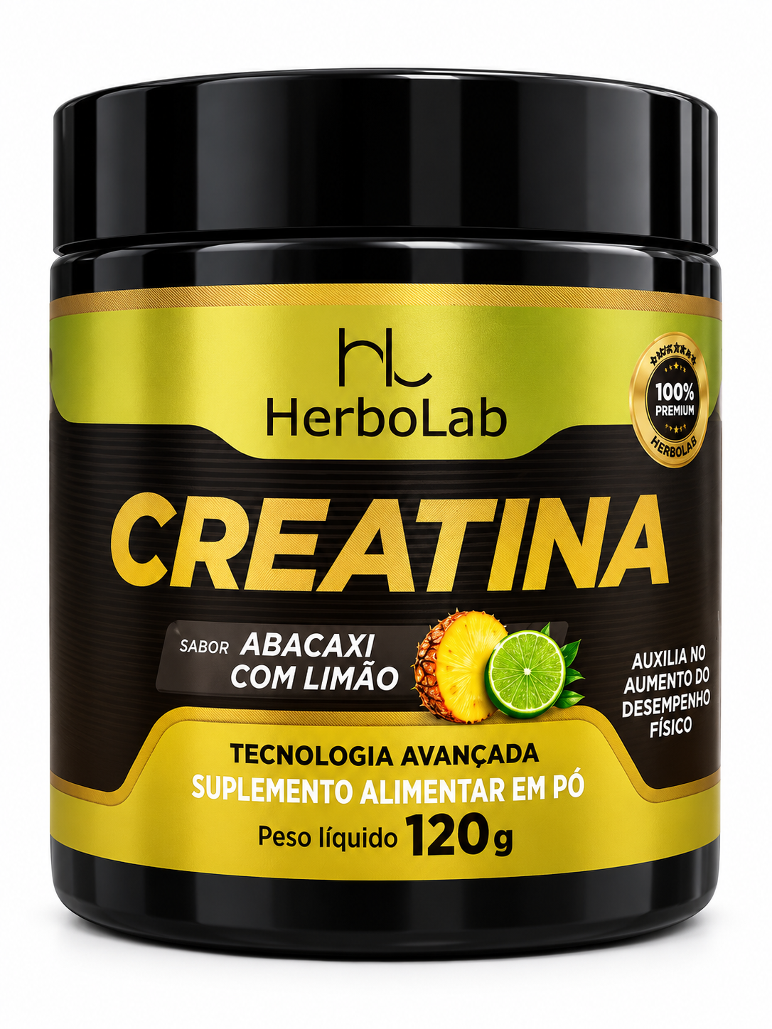 Creatina Monohidratada 120g Abacaxi com Limão HerboLab