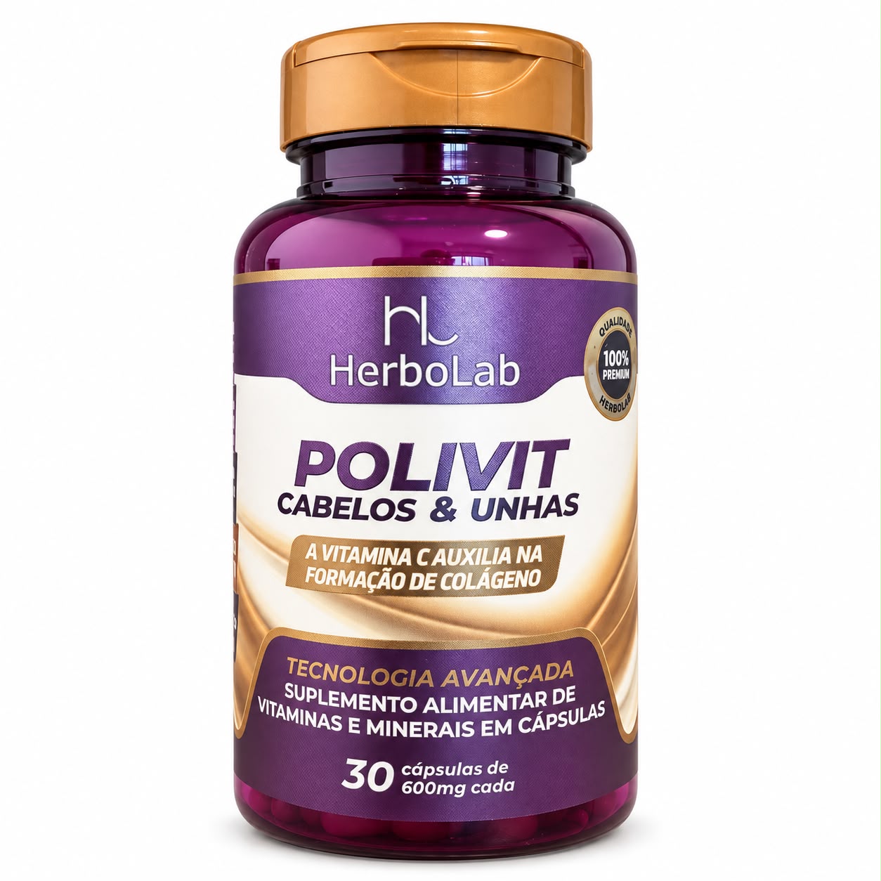 Polivit Cabelos & Unhas HerboLab 60 capsulas