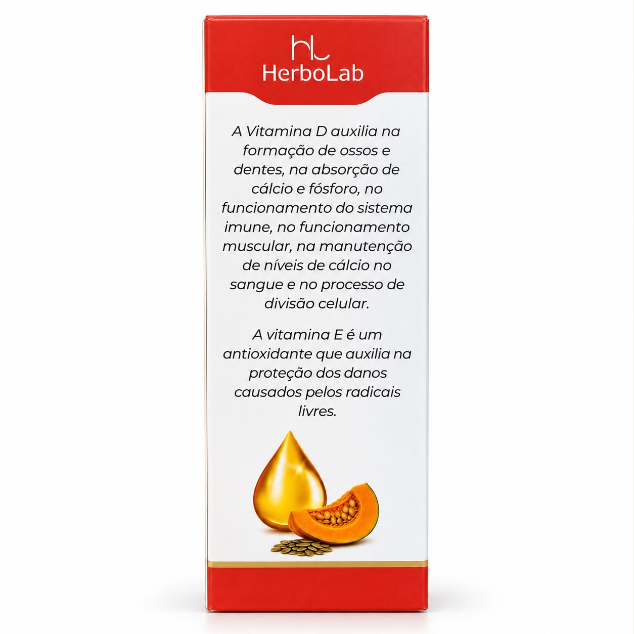 Óleo de Semente de Abóbora Gotas D3 + Vitamina E HerboLab 30ml
