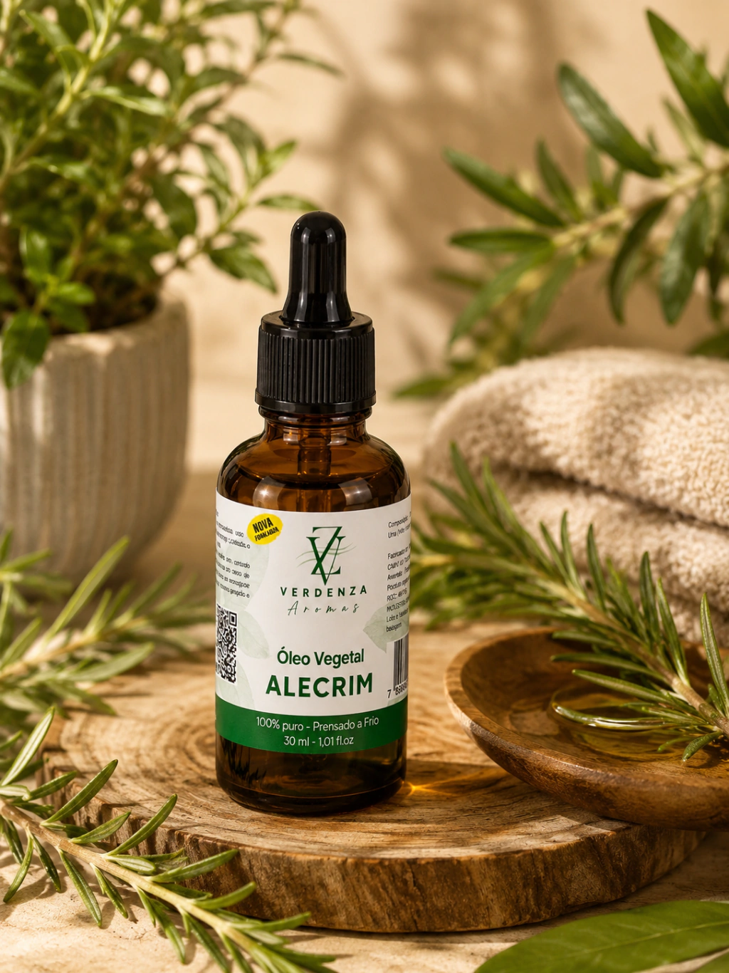 Óleo Vegetal De Alecrim Puro Combate À Caspa E Queda Capilar Hidratação Profunda Sem Fragrância