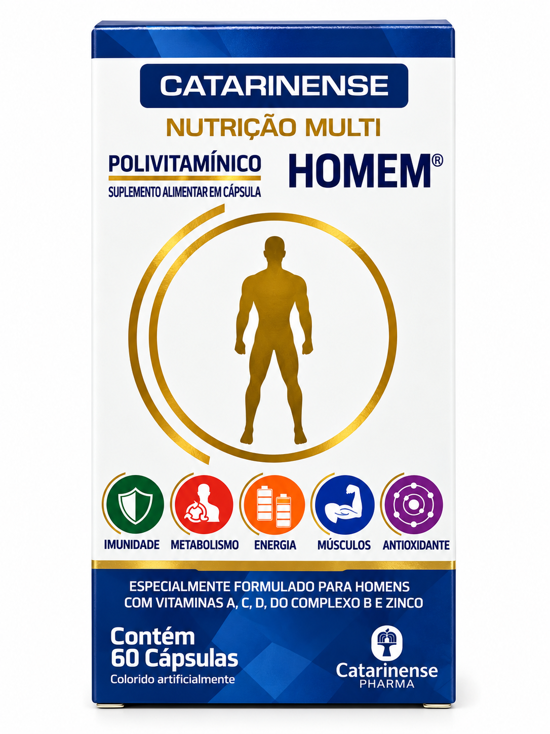 Polivitamínico Homem Catarinense Nutrição Multi 60 Cápsulas