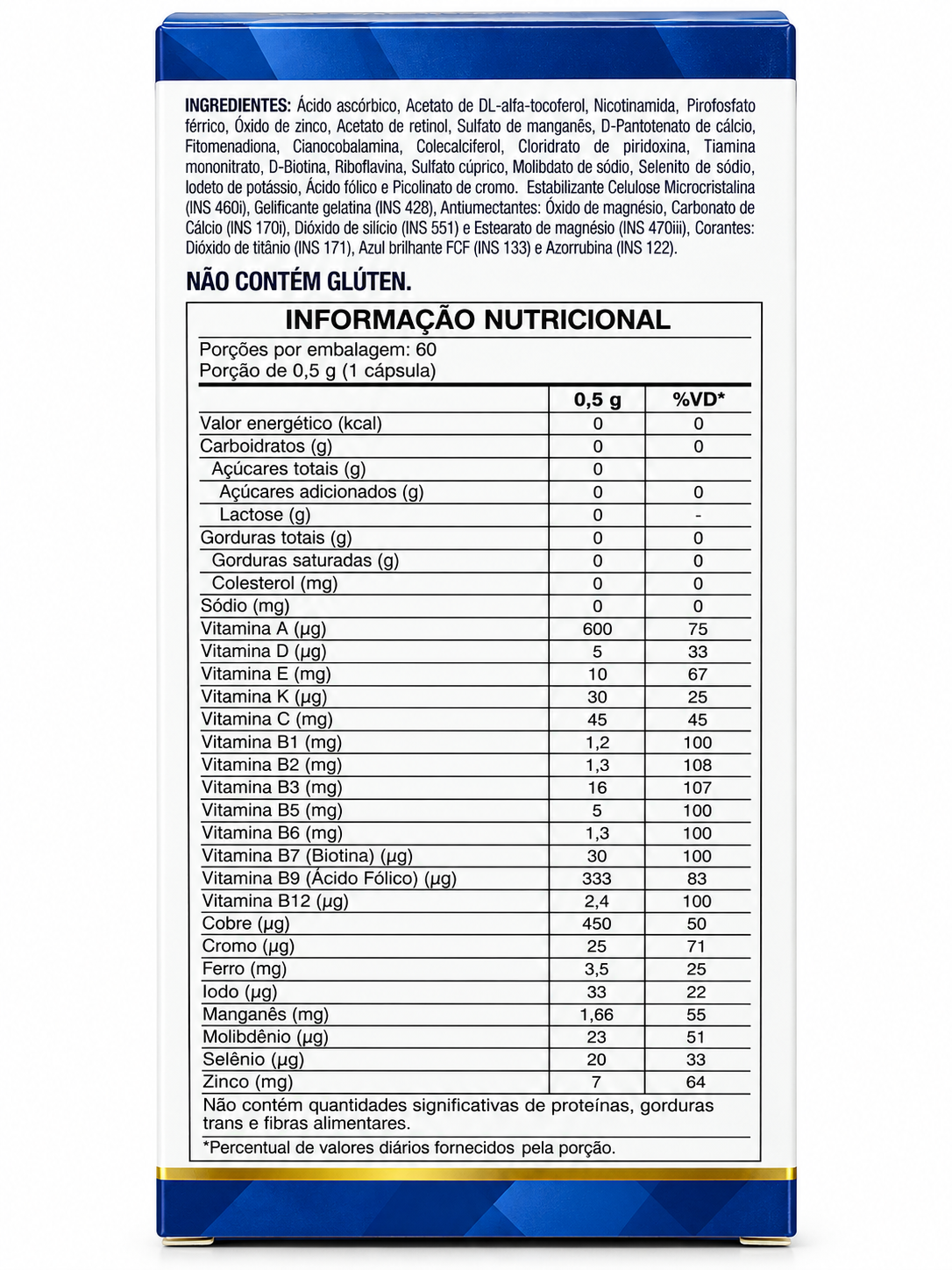 Polivitamínico Homem Catarinense Nutrição Multi 60 Cápsulas