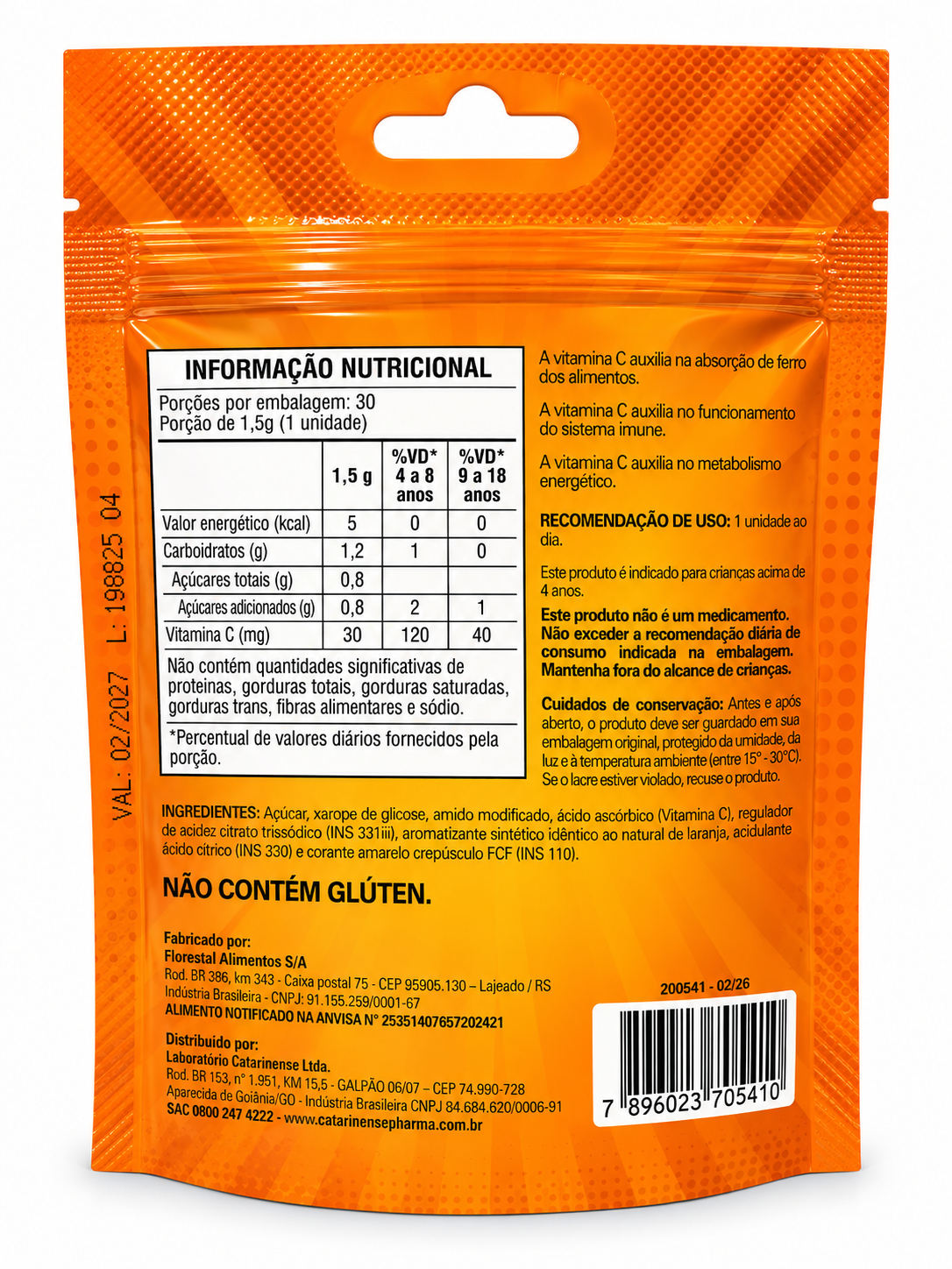 Sadol Gummies Vitamina C Infantil Laranja 30 Gomas Catarinense