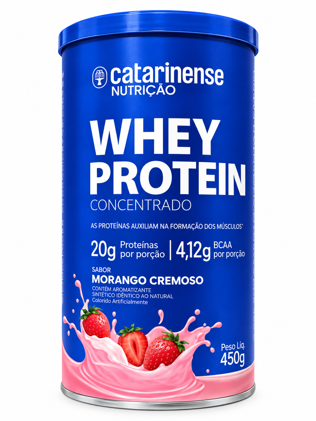 Whey Protein Concentrado Catarinense Morango Cremoso 450g