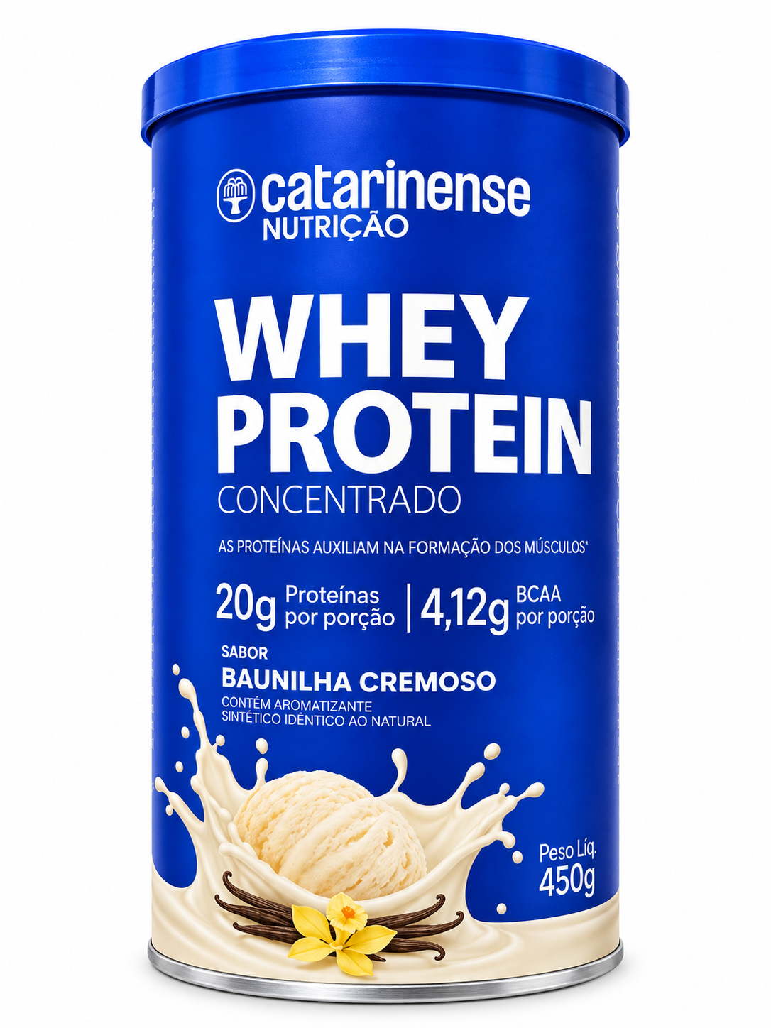 Whey Protein Concentrado Catarinense Baunilha Cremoso 450g