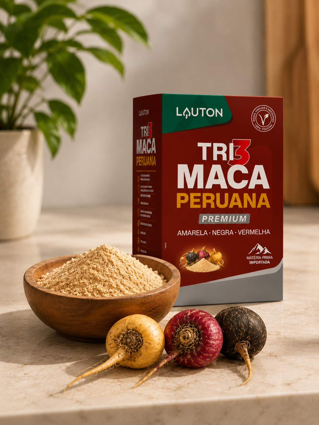 Tri Maca Peruana em Pó | 100 g | Lauton | 100% Pura | Importada do Peru
