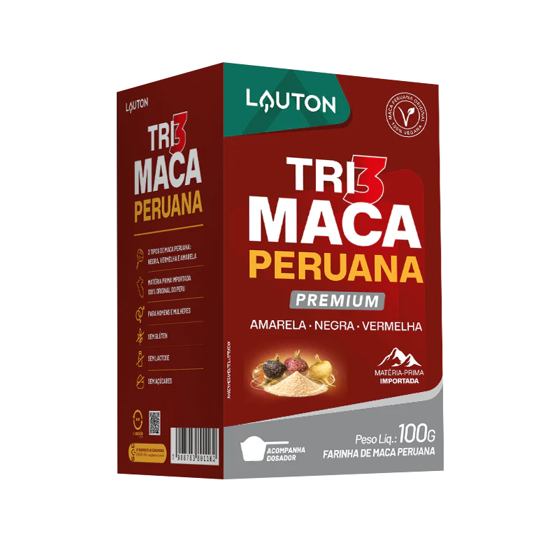 Tri Maca Peruana em Pó | 100 g | Lauton | 100% Pura | Importada do Peru
