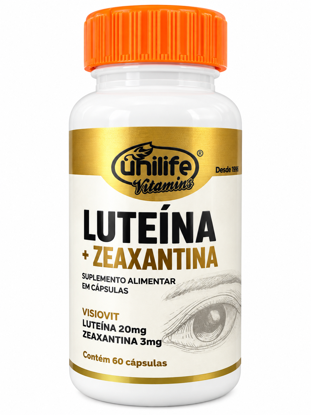Luteína 20mg + Zeaxantina 3mg Visiovit Unilife 60 Cápsulas