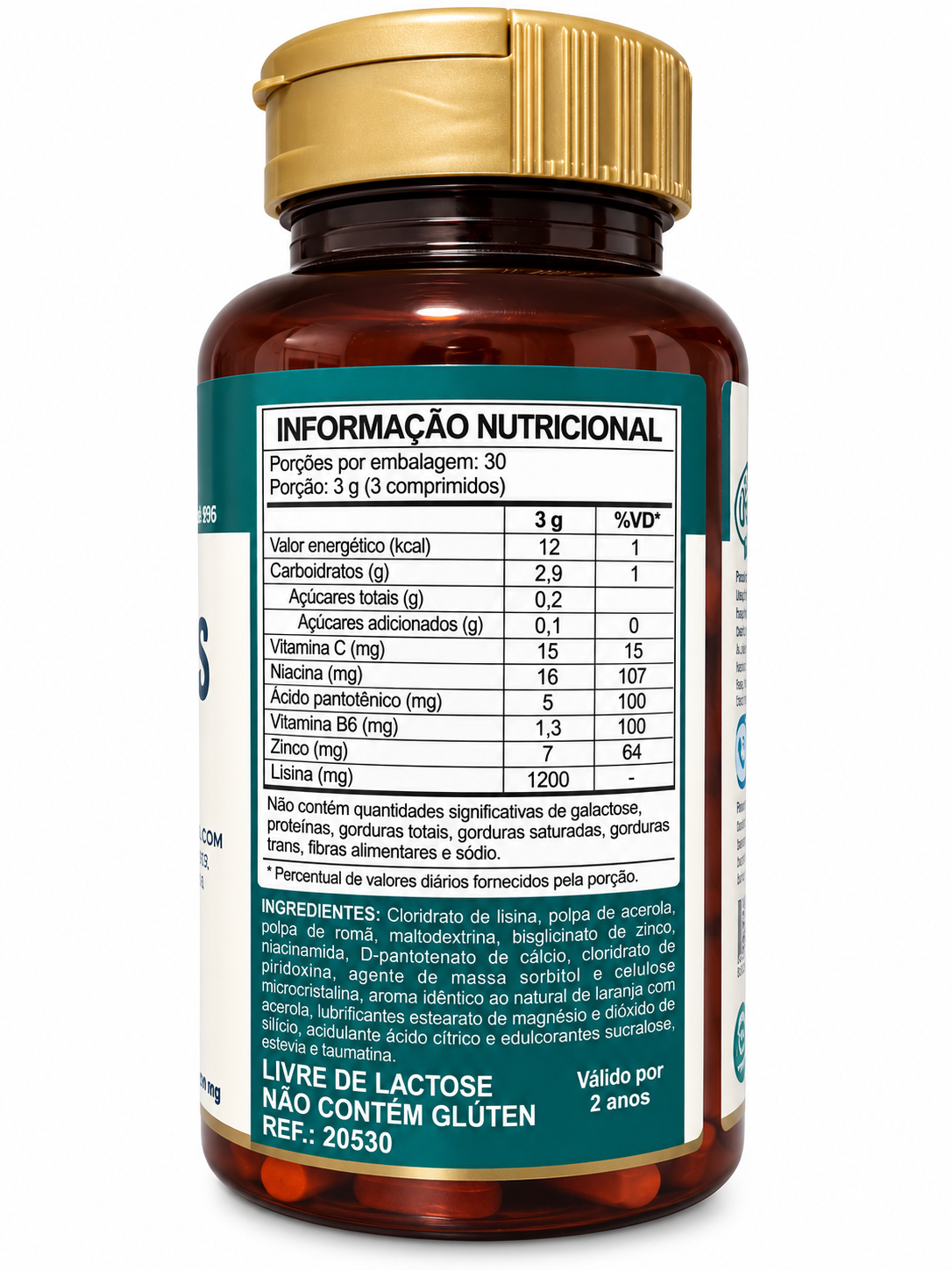Noherps Lisina Unilife 90 Comprimidos 1000mg Vitaminas e Zinco