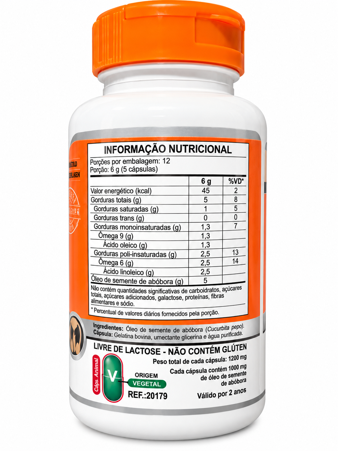 Óleo de Semente de Abóbora 1000 mg | 60 Cápsulas | Unilife Vitamins | Biokosher