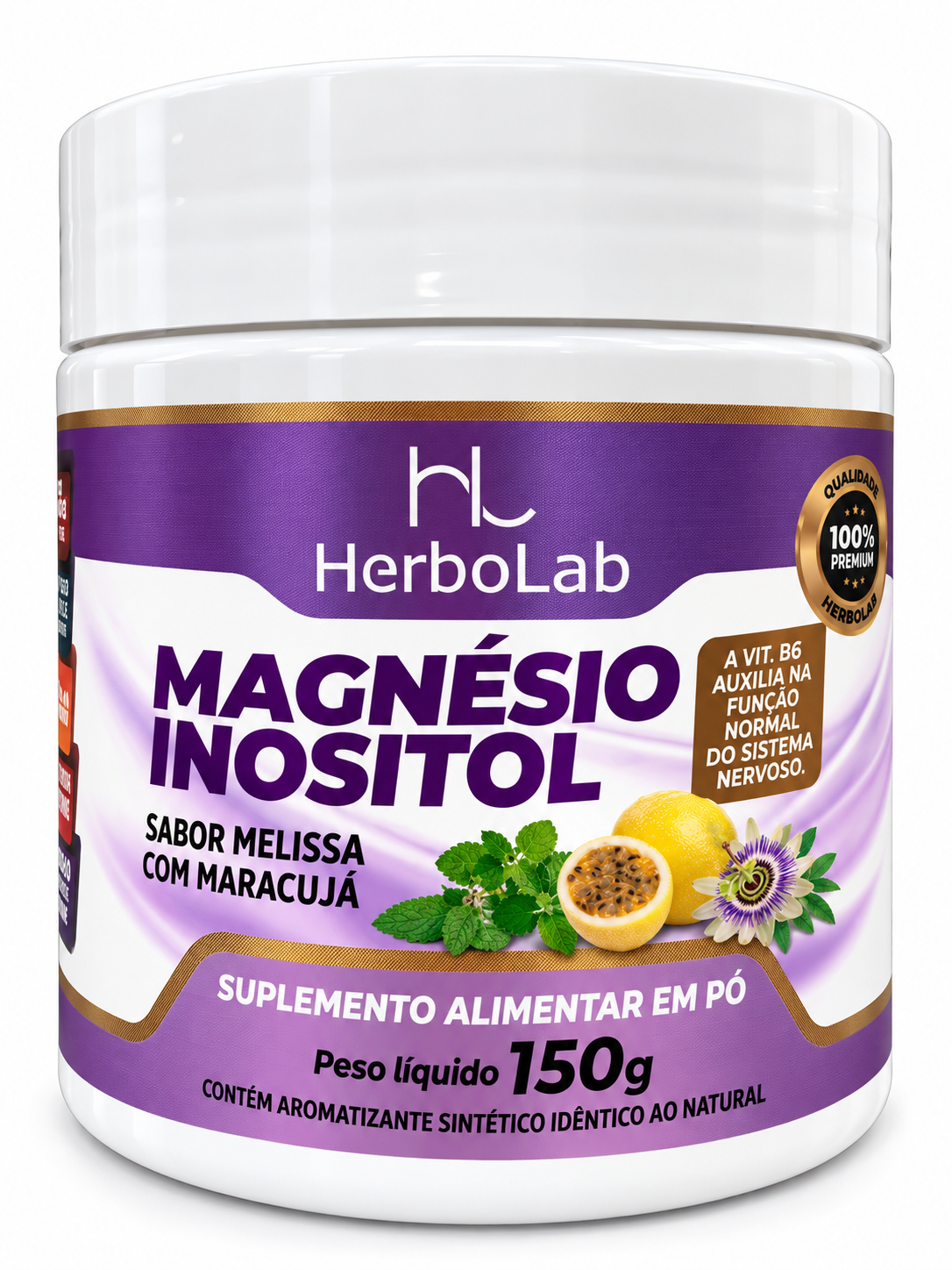 Magnésio Inositol HerboLab Melissa Maracujá 150g Vitamina B6