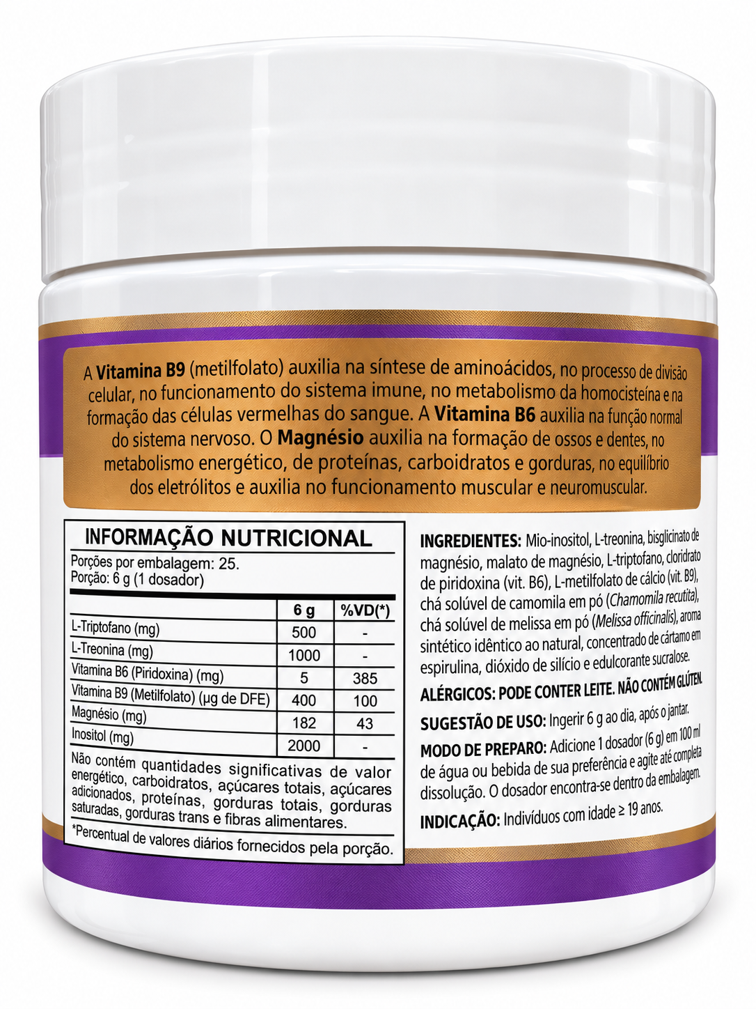 Magnésio Inositol HerboLab Melissa Maracujá 150g Vitamina B6