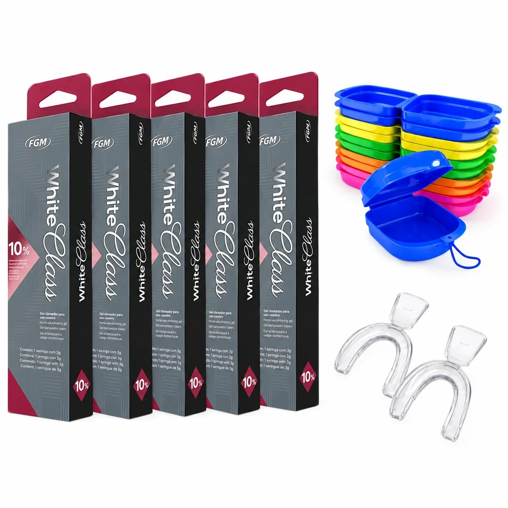 Clareador Dental White Class 10% - 5 Seringas + Moldeira