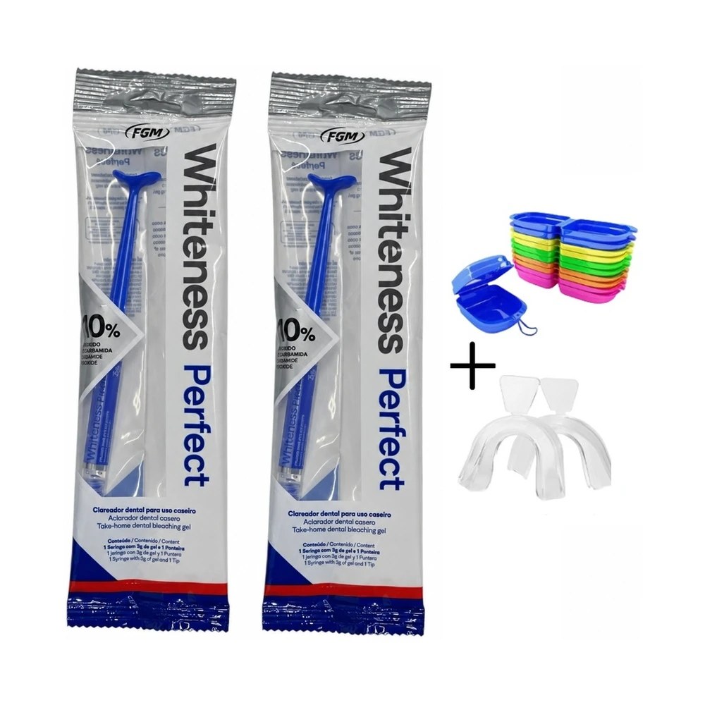 Clareador Dental Whiteness Perfect 10% - 2 Seringas + Moldeira