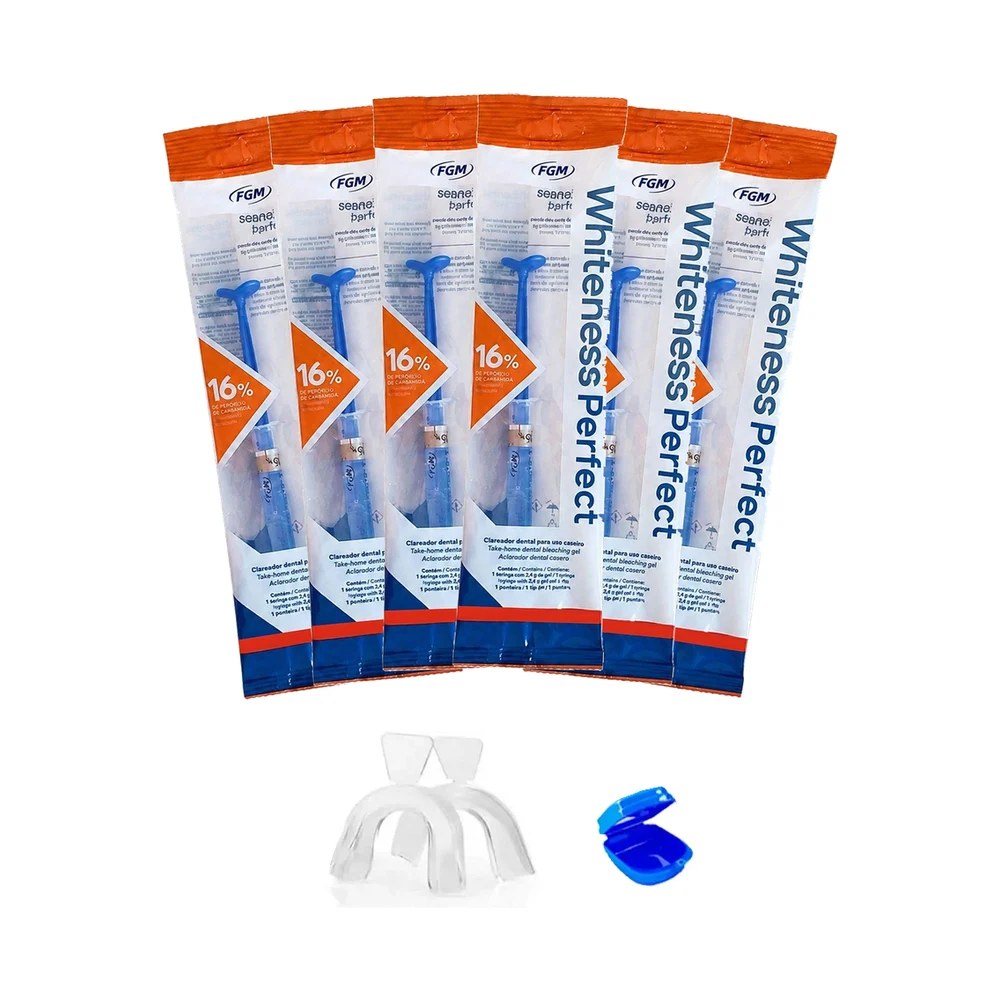 Clareador Dental Whiteness Perfect 16% - 6 Seringas + Moldeira