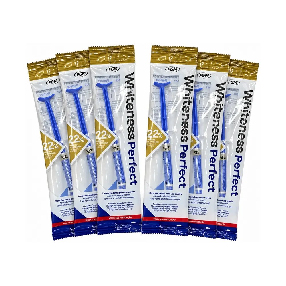 Clareador Dental Whiteness Perfect 22% - 6 Seringas + Moldeira