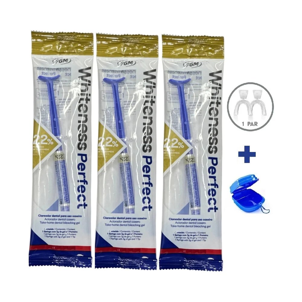 Clareador Whiteness Perfect 22% - 3 Unid + 1 Par de Moldeira