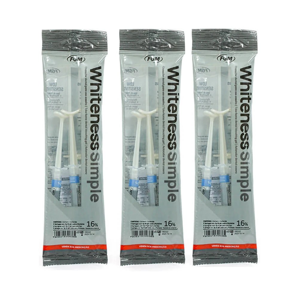 Clareador Whiteness Simple 16% - FGM - 9 Unidades