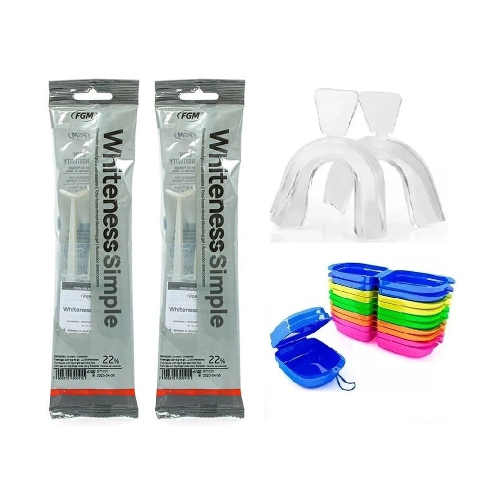Clareador Dental Whiteness Simple 22% - 6 Seringas + Moldeira