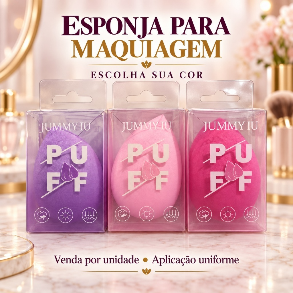 Esponjas para Maquiagem Formato Gota – Aplicação de Base e Corretivo