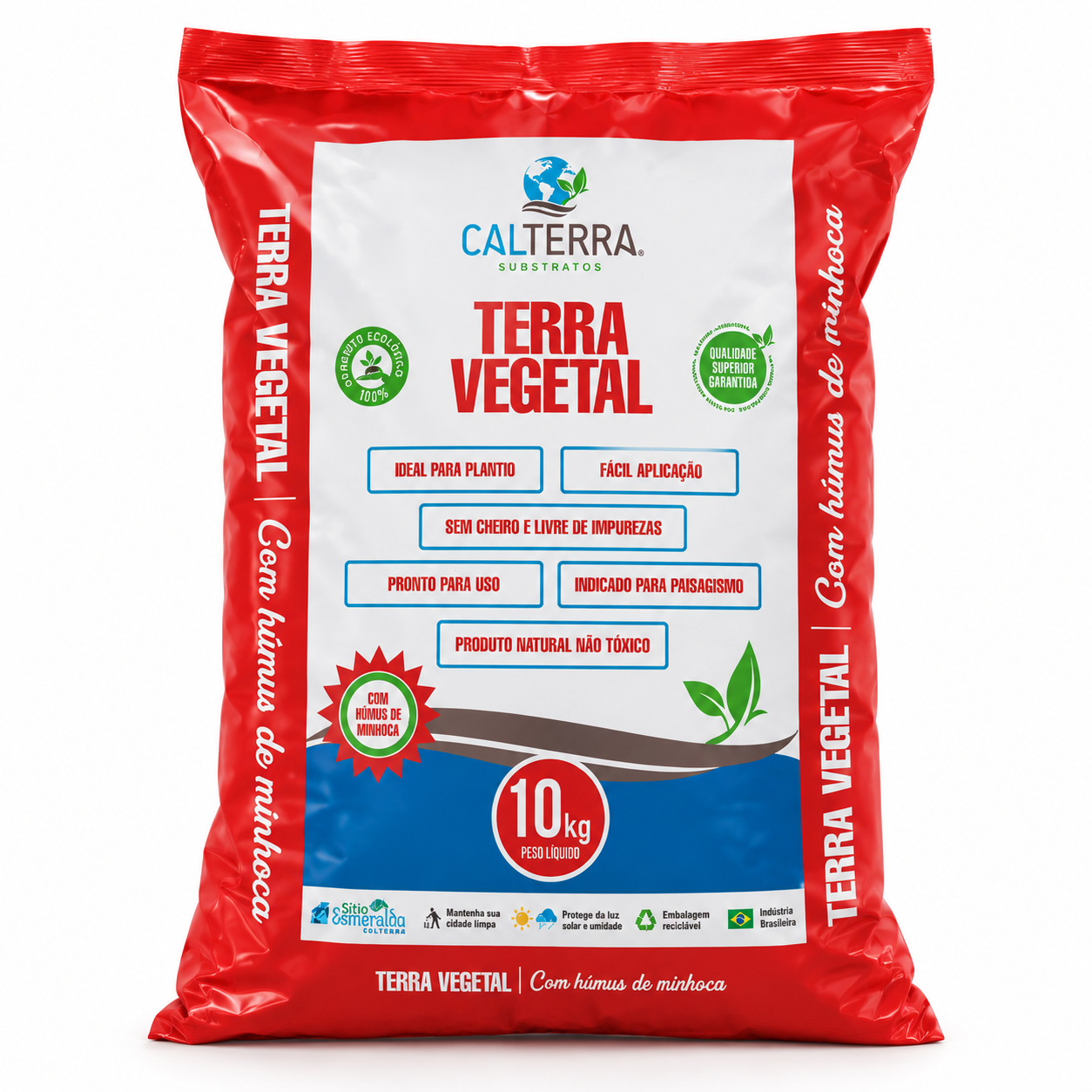 Terra Vegetal com Húmus de Minhoca Calterra — 10 kg