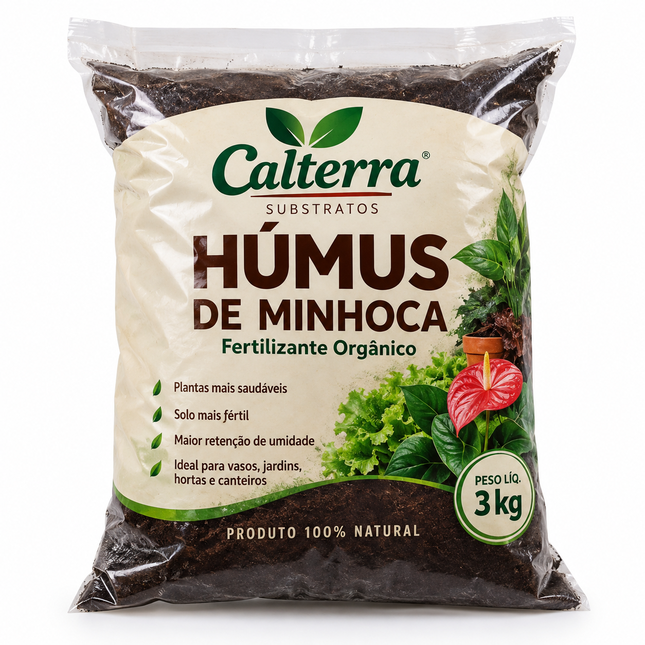 Húmus de Minhoca Calterra — 3 kg