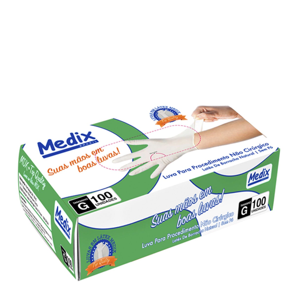 Luva Procedim Latex Sem Po Tam G 100un Medix