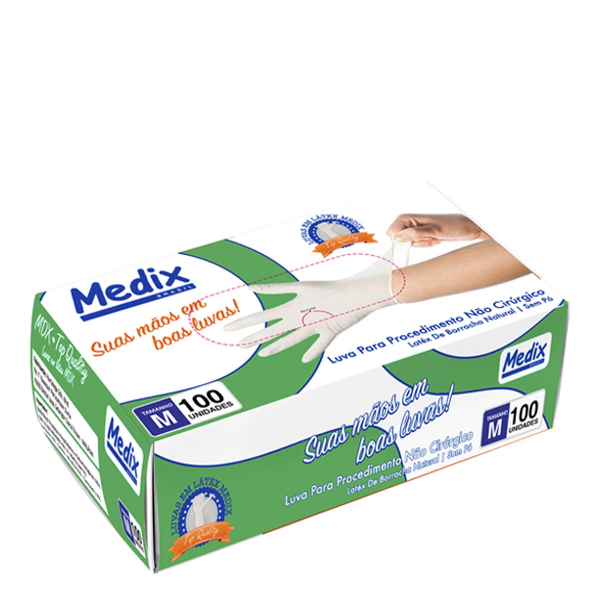 Luva Procedim Latex Sem Po Tam M 100un Medix