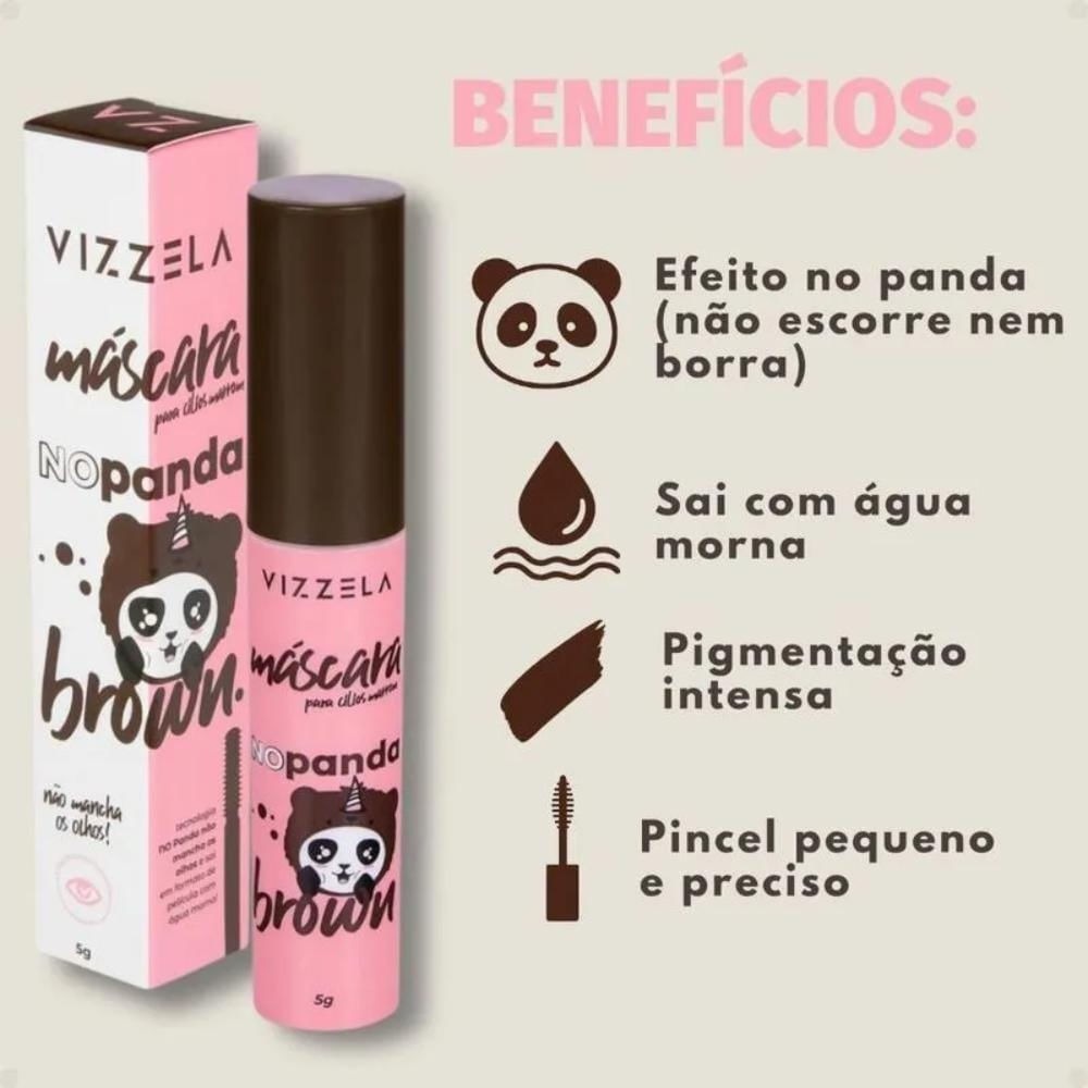 Mascara Para Cilios Marrom - No Panda Brown Vizzela