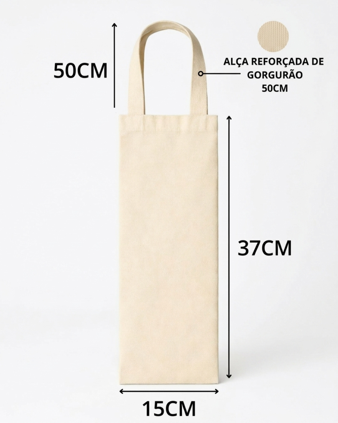 Ecobag Vinho Lisa 15x50cm